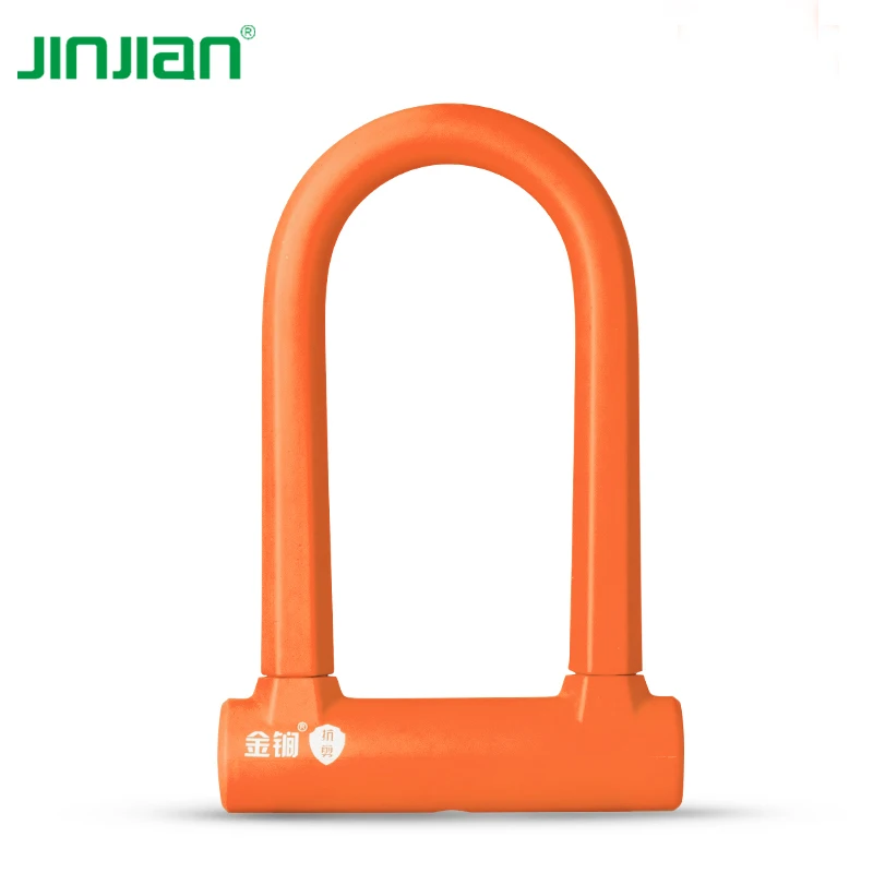 Anti-theft Ebike U Lock D Shackle Bicycle U Lock Solid Alloy Silicon Coated for Fence GYM Door