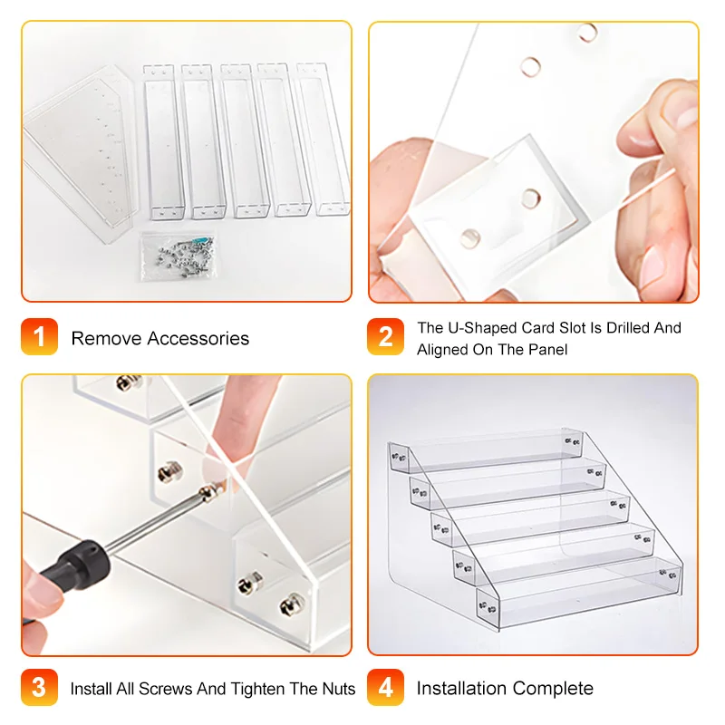 High-End Nail Polish Bottle Organizer 6 Layers Clear Acrylic Display Rack Eyeglasses Storage Shelf Makeup Holder Rack