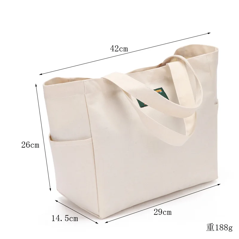 Factory Wholesale Strong Heavy Cotton Canvas Bag, Washable Reusable Grocery Tote Bag, Cotton Shopping Bag