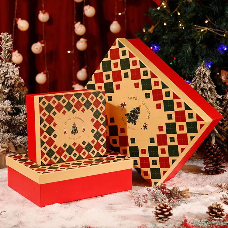 Wholesale High Quality Box Christmas Gift Box Custom Pattern Packaging Cardboard Food Sweet Christmas Gift Box
