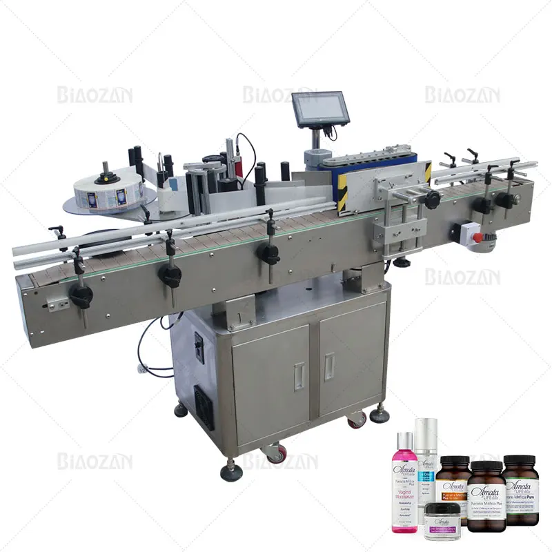 automatic round bottle pet labeling machine auto round bottle labeling machine ibm-200-s