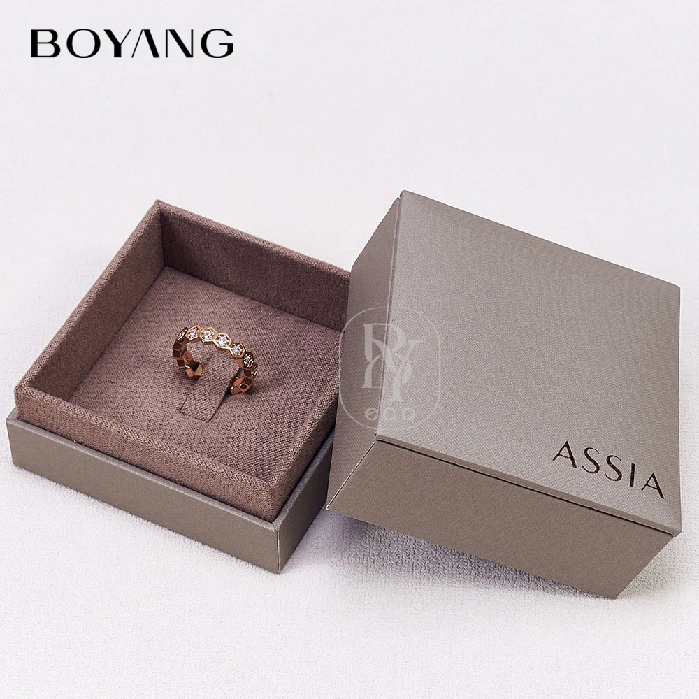 Boyang Custom Luxury PU Leather Necklace Pendant Ring Packaging Jewelry Gift Box