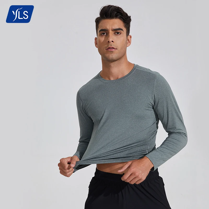 YLS Custom Running Fitness Gym Tops Athletic Sublimation T Shirt Long Sleeve Quick Dry Breathable Sport Clothing for Men