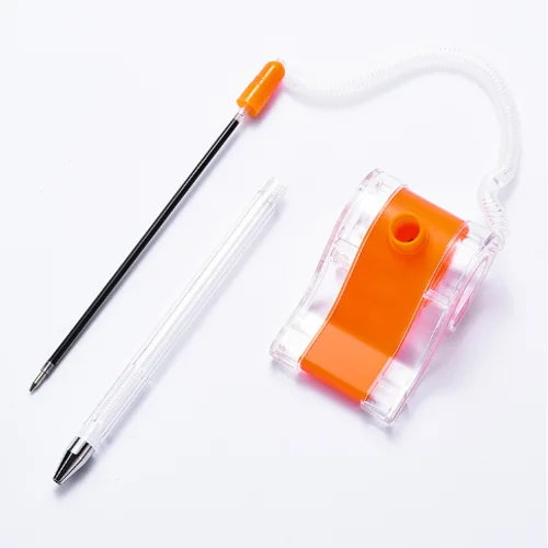 Custom Logo Plastic Promotional Pen Desk Counter Pen with Flexible Cord