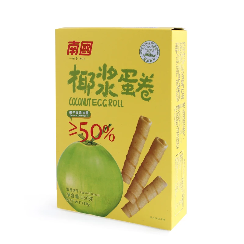 Center filled coconut egg roll crispy cracker 540g