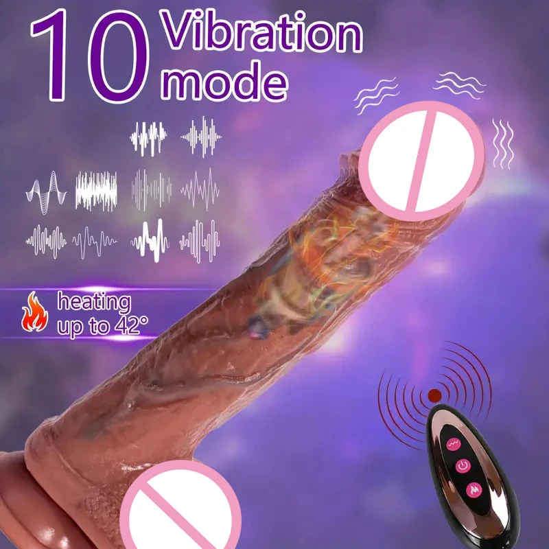 Rocky liquid silicone dildos huge with remote control sec toys for women vibrating thrusting dildo with heat 10 speed