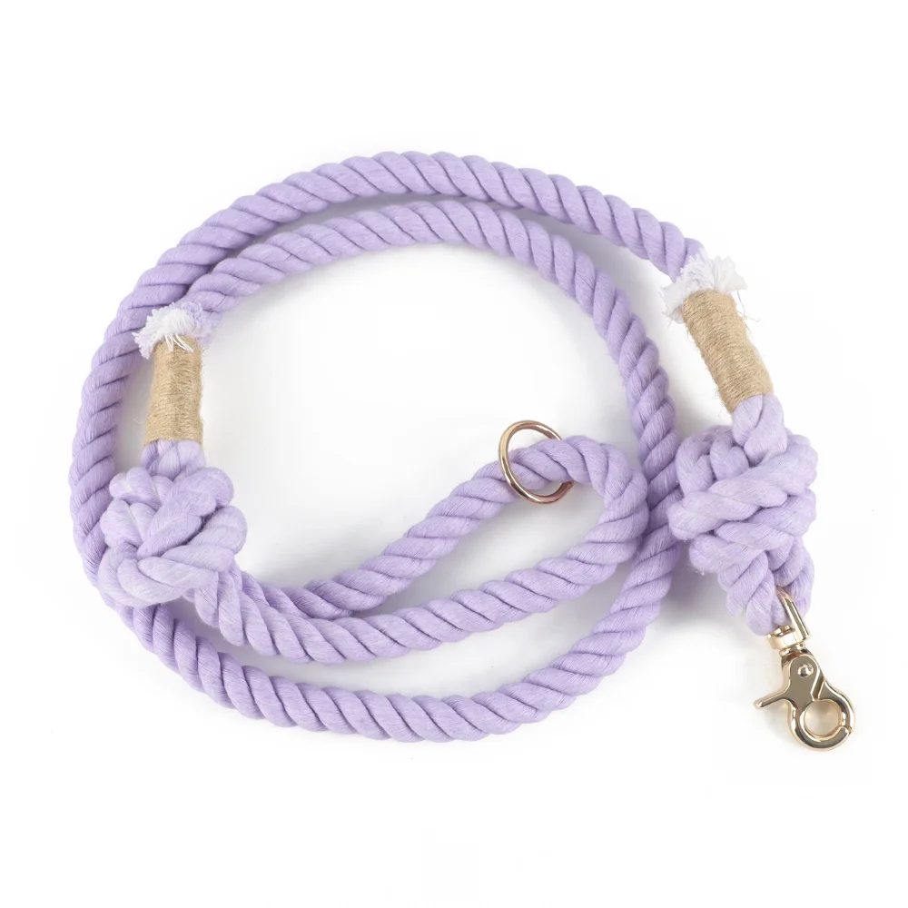 Eco Friendly Dog Leash Customized Braided Cotton Rope Dog Leashes Dogs Accessories Wholesaler