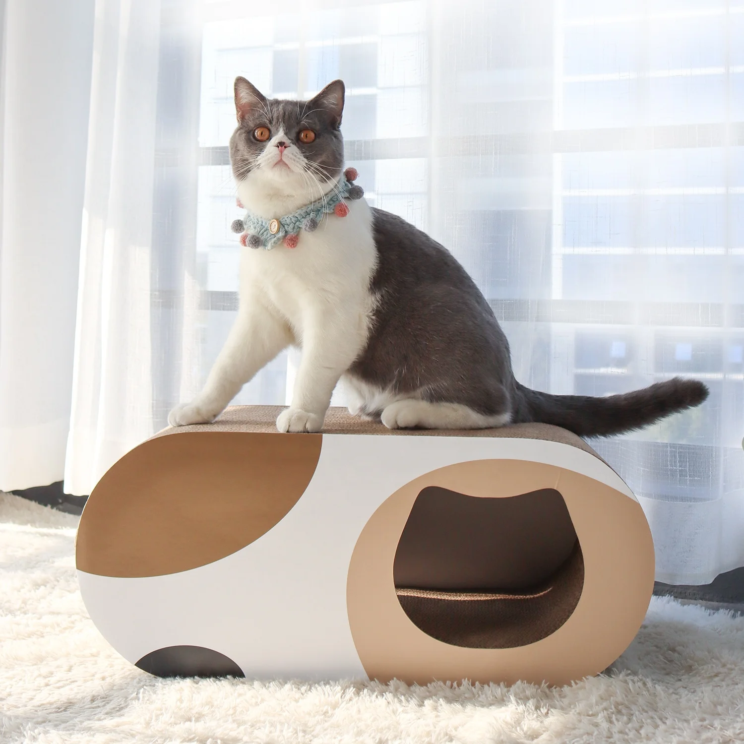 
Multi-Position Corrugated Cat Scratching Cardboard Scratcher 