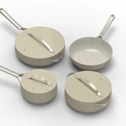 2022 hot style nonstick ceramic cookware set caraway with stainless handle