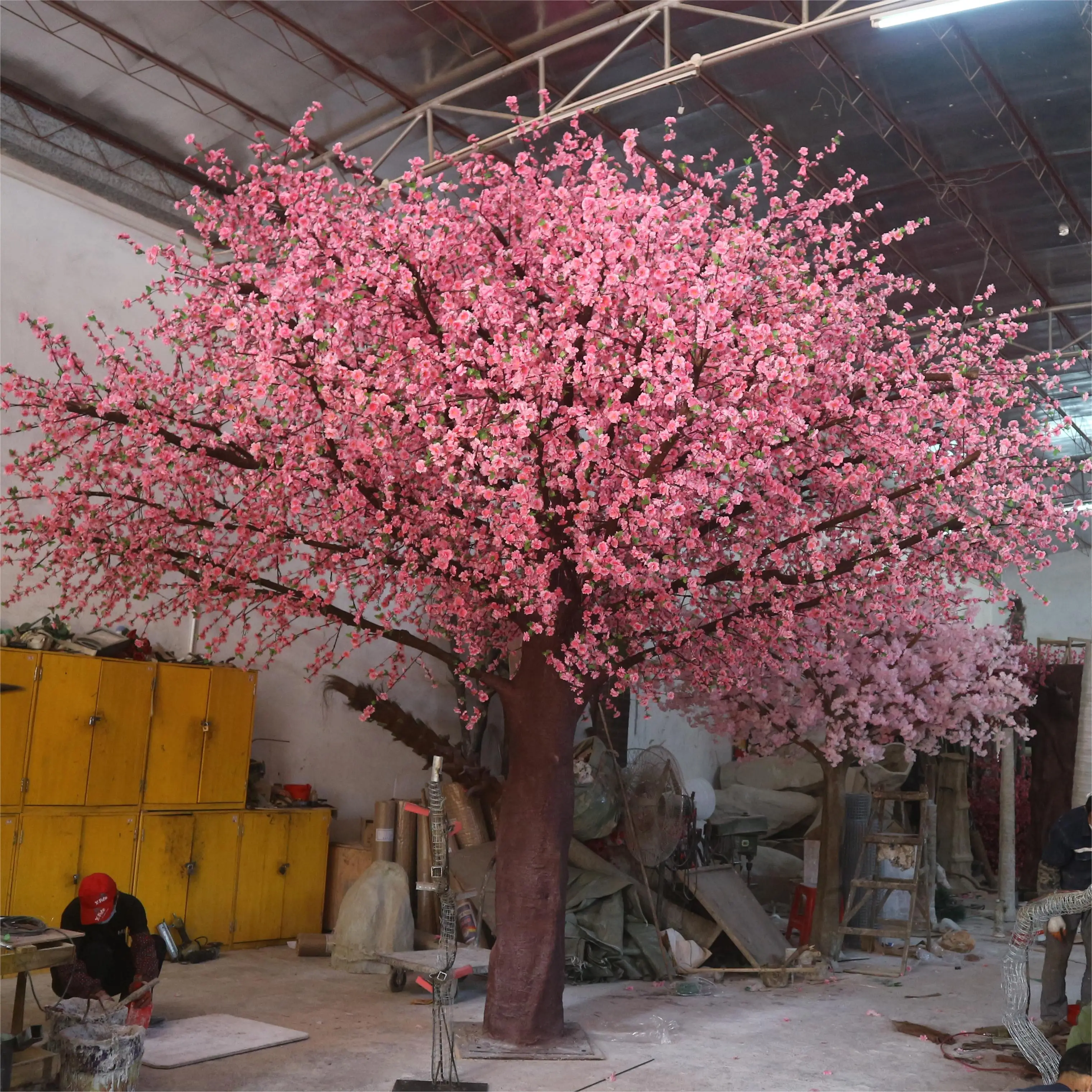 Factory 10ft 3m Big Pink Silk Wedding Flowers Tree Simulation Red Artificial Cherry Blossom Branches Tree