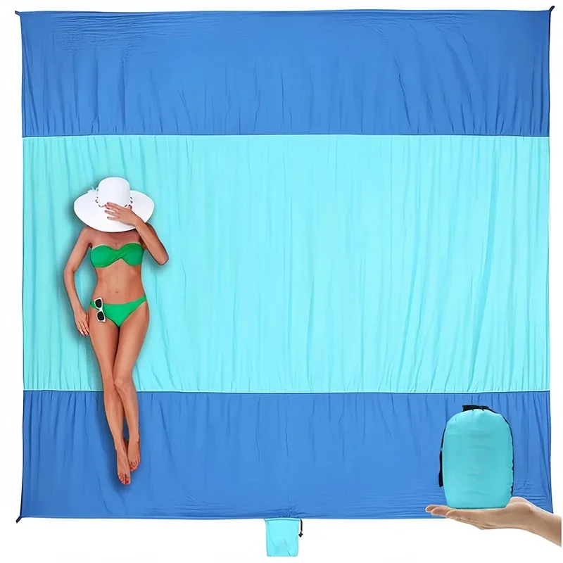 BENOY Outdoor Beach Blanket Sand proof Waterproof Sand Free Mat Beach Pocket Blanket Folding Beach Mat Sand proof in Stock