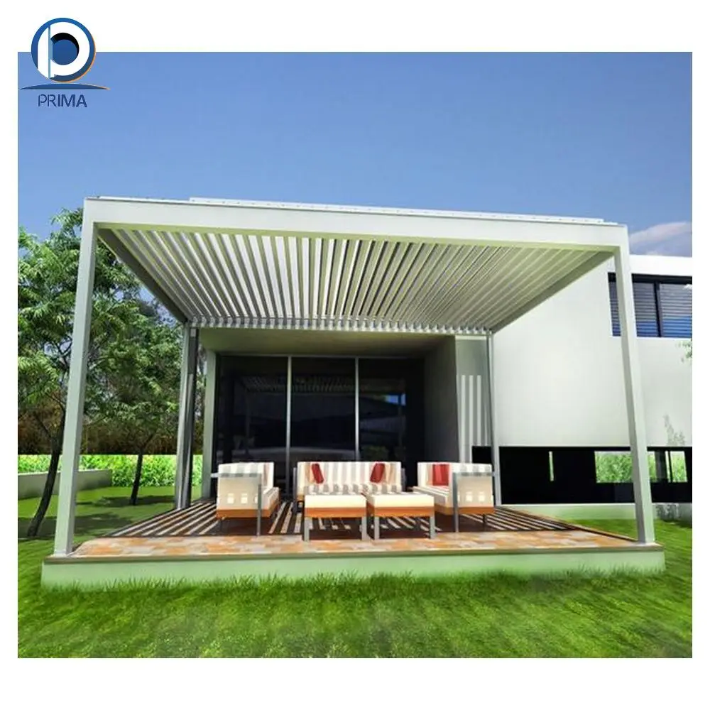 Orient Customized Comfortable Design Pavilion Bioclimatic Gazebos Waterproof Outdoor Waterproof Pergola Roof Ideas