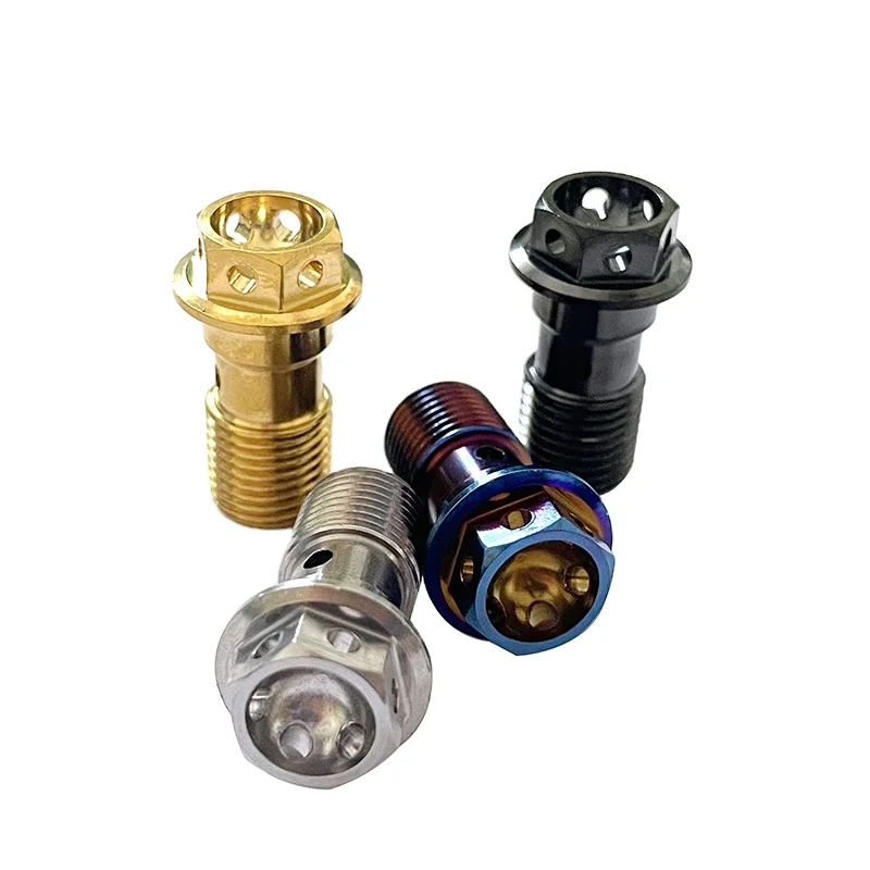 High quality  Titanium GR5 tubing screw single hole M10x1.0/1.25 caliper pump motorcycle retrofit by pytitans