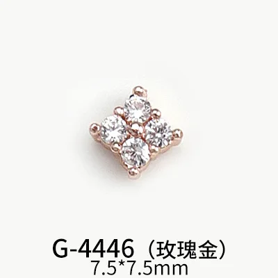 3D Lucky Clover Nail Decals Zircon Rhinestone Luxury Flour Leaf Flower Nail Art Charms