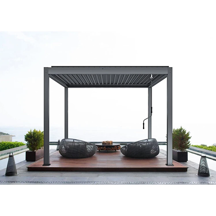 Modern Luxury Aluminum Waterproof Outdoor Louvered Pergola 3x3m