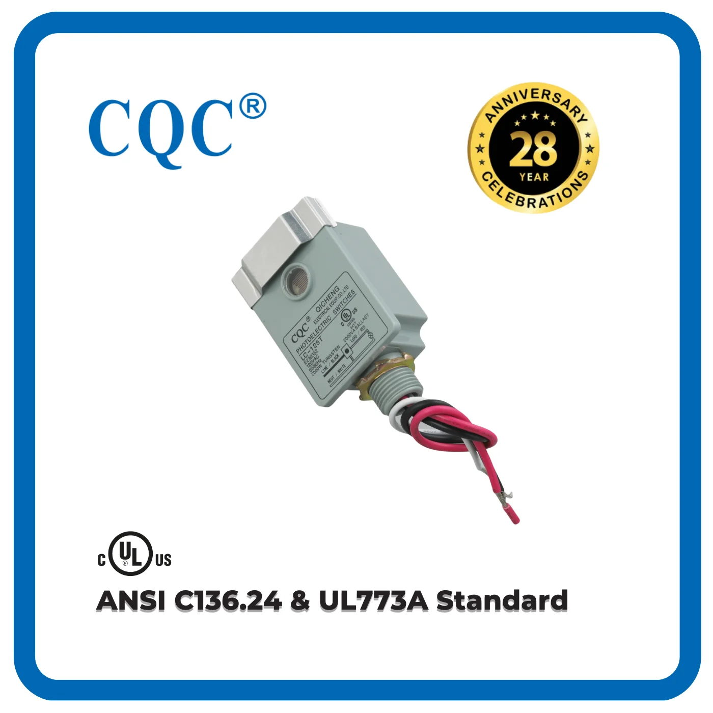 Dawn to dusk switch Photocontrol Photocell Swivel Wire-in photoelectric Control with UL Listed :E230352 LC-125T