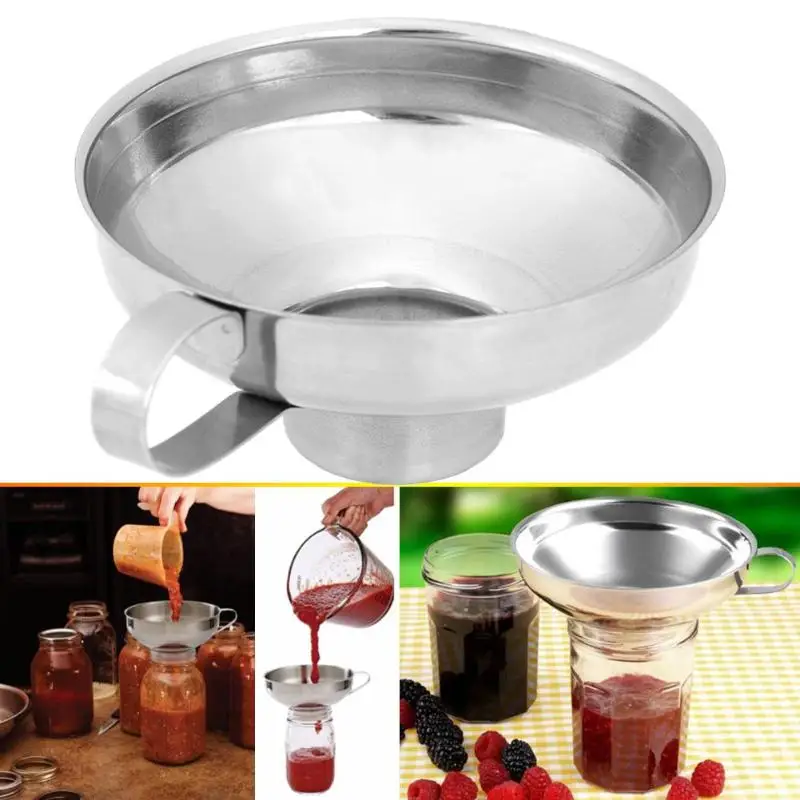 
Stainless Steel Wide Mouth Funnel Canning Hopper Filter Food Pickles Jam Funnel Kitchen Gadgets Cooking Tools 