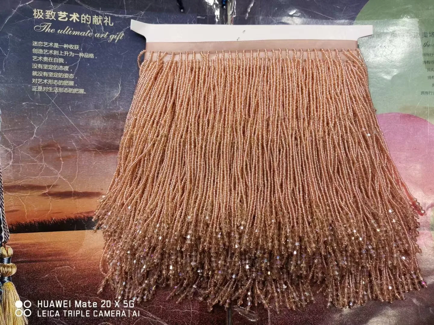 Wholesale Handmade Delicate Bead Fringe Trim Lilac Crystal Beaded Dress Tassel Fringe