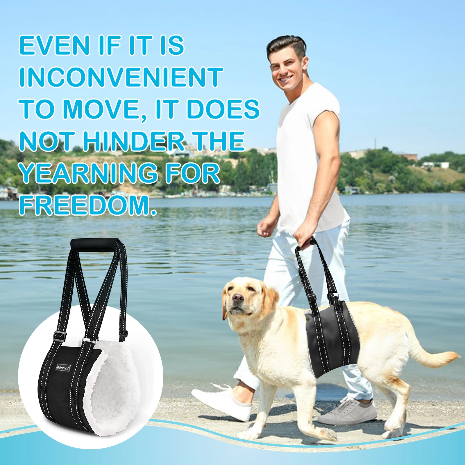 Oimmal Private Label Wholesale Dog Rehabilitation Sling Harness Full Body Support Dog Lift Harness for Weak Rear Back Legs