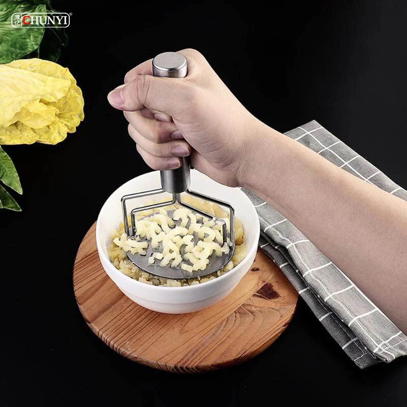 Kitchen Accessories Mash Potato Bean Avocado Vegetable Stainless Steel Double Layer Wire Potato Masher