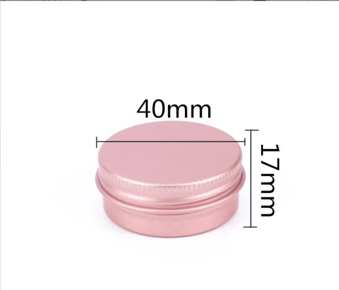 15g 15ml Rose gold thread small aluminum box Small round tin boxes storage Metal Aluminum Sealed Cans Lip Balm Ointment