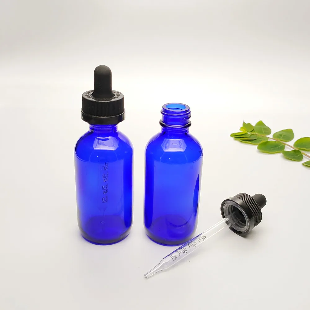 Hot Sale 480ml 16oz Boston Round Bottle Cobalt Blue Glass Bottle