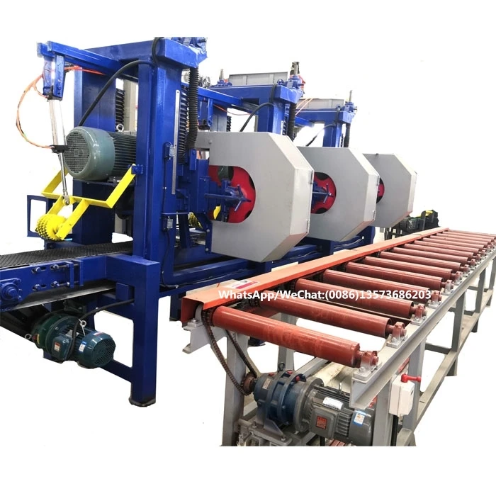 Electric lumber sawing machine 5 sawmill heads timber bandsaw resaw horizontal