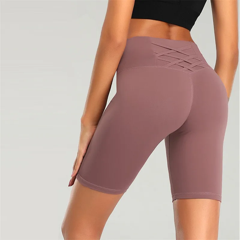 
 Спортивные плотные шорты с карманами для фитнеса, быстросохнущие шорты для йоги с высокой талией и подтягиванием бедер, женские велосипедные шорты  