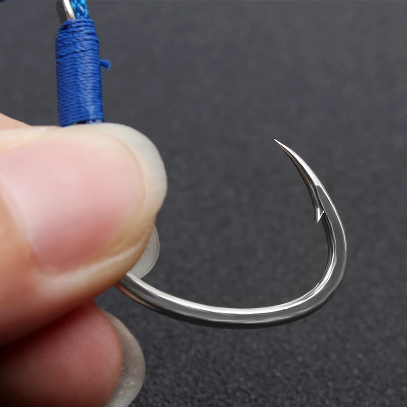 2pcs/lot Fishing Hooks Sea Fish Assist Hook Fishhooks Jig Slow Feather For Fishing Attract