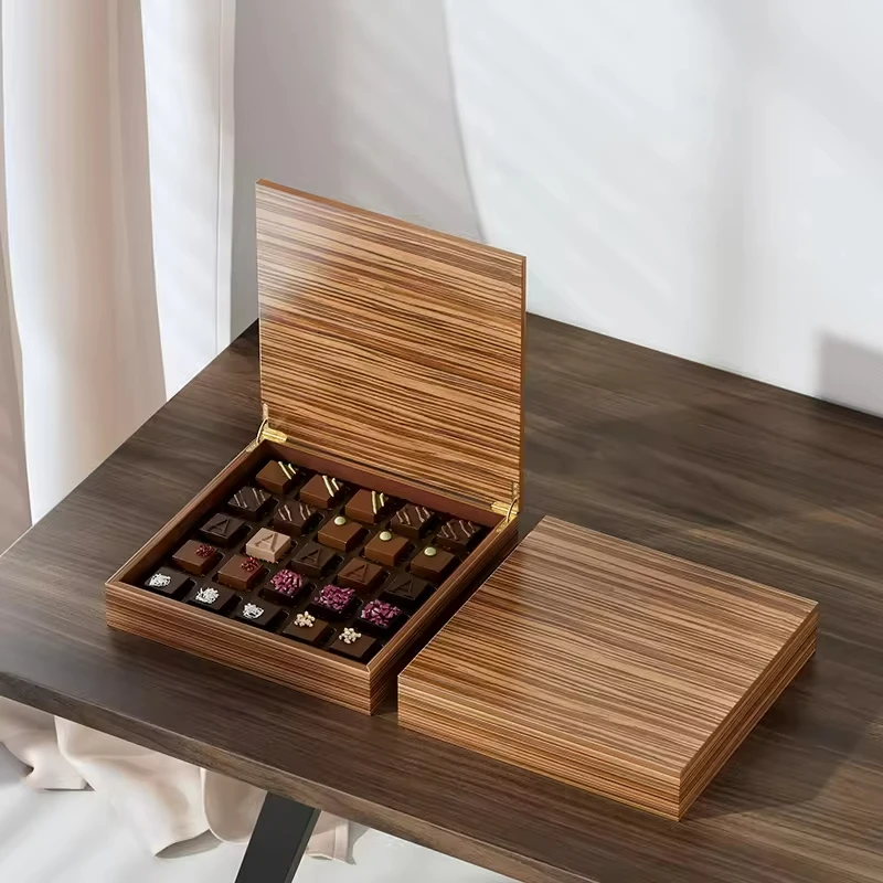 Custom wooden food packaging box kat albaskoot Halva pastry / Halva cake chocolate biscuit Date box case for arab Islam