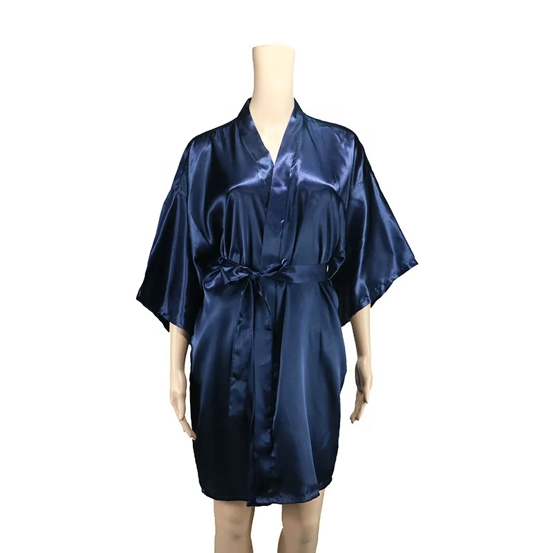 
 Благородный индивидуальный однотонный тонкий кардиган, халат, летний пикантный короткий халат, женский шелковый халат  