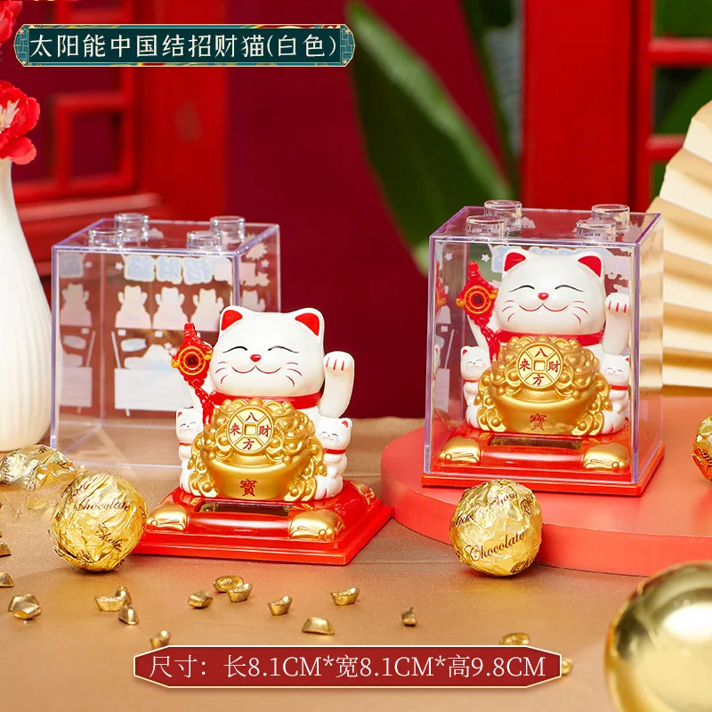 Lucky Cat Sculpture plastic lucky cat automatic Shake hands car office home opening housewarming gift creative decoration