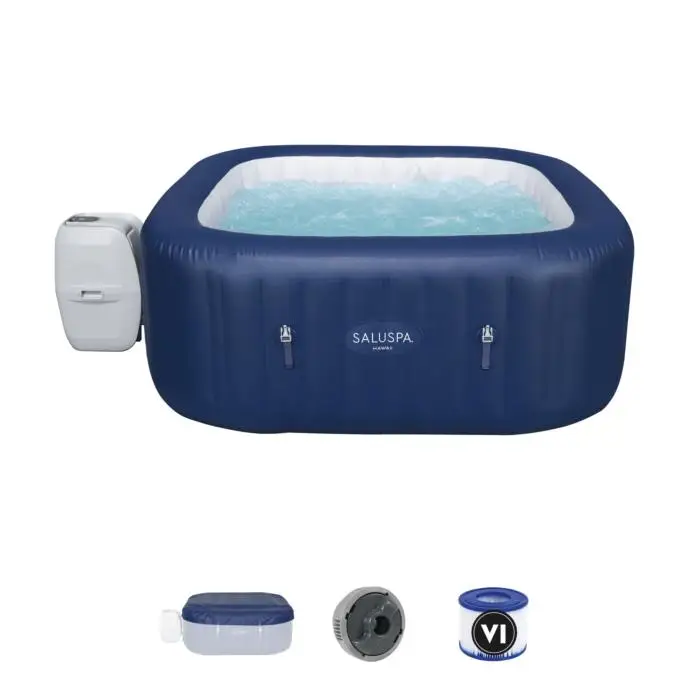 bestway Lay-Z-Spa Hawaii Inflatable Hot Tub Portable square spa pool for 4-6 person bubble