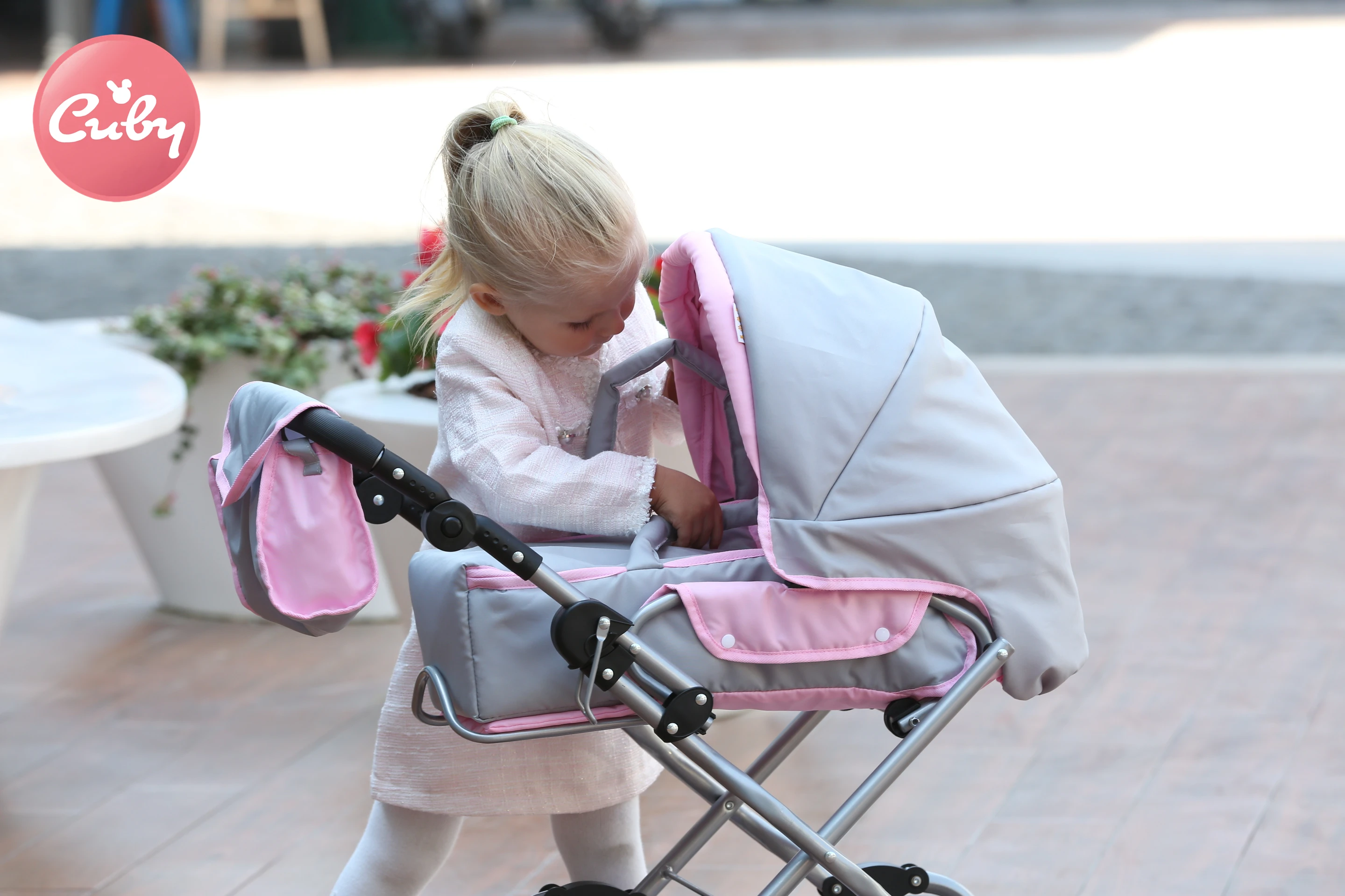 Baby Toys Safety Toy of Pram for dolls walking Rolling Material Metal Deluxe Doll Pram