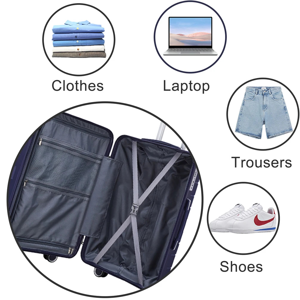 OEM PP Luggage 3piece Set Hot Selling Anti Scratch Full Aluminum Travel Luggage Multi-functional Boarding Case Carry on Suitcase