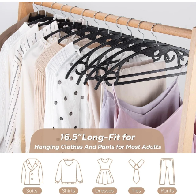 Factory Wholesale Custom Clothing Organiser Plastic Hanger Black Hanger 360 Degree Rotatable Heavy Duty Hanger Wholesale