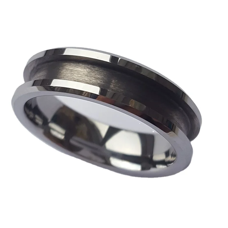 
6MM Fashion Women Channel Tungsten Ring Blank Ring For Inlay Wholesale 