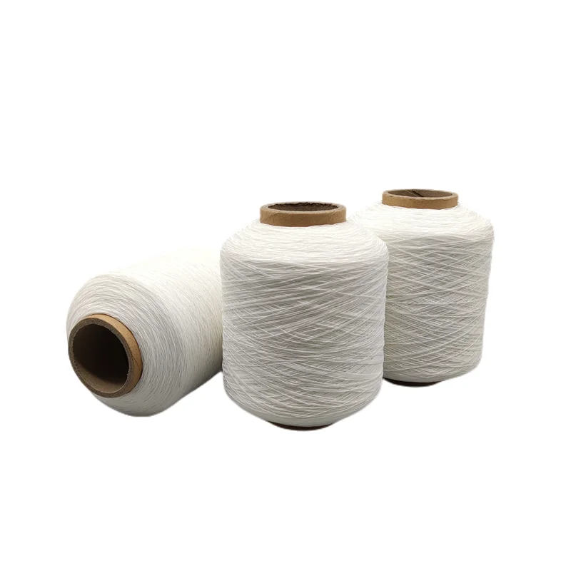 Wholesale elastic yarn 840# white spandex and polyester double cover yarn for making smocking on clothes