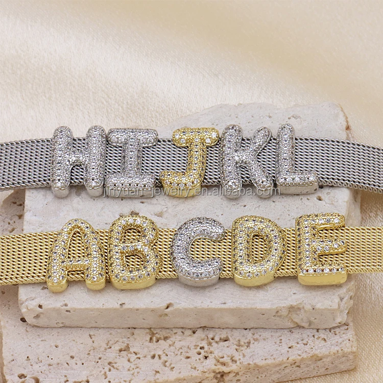 Jinyuan Brass Luxury Personalised Name Designer Diy Initial Letters Watch Band Bracelets
