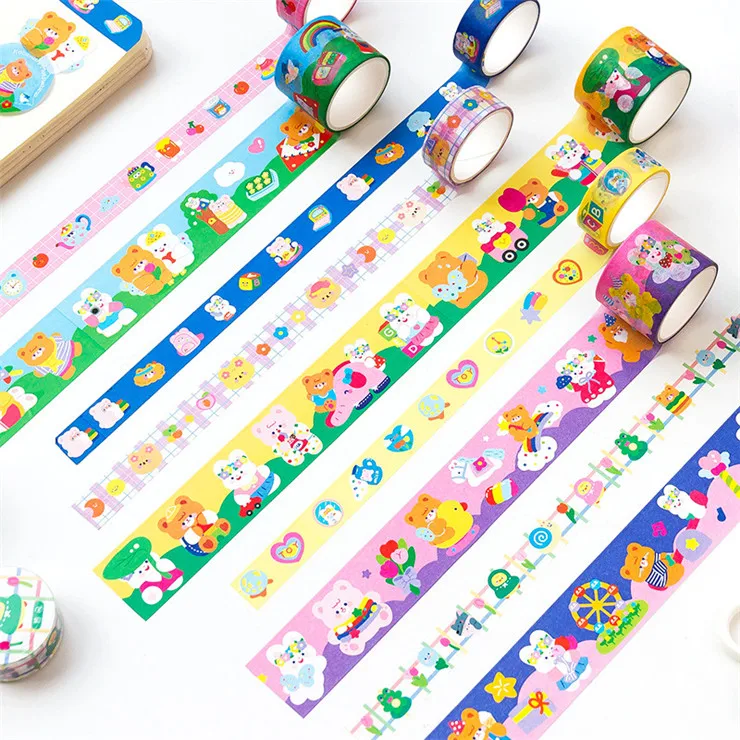 Manufacturer Price 2023 Personal Design Wholesale Cartoon animals design Colored Printed adhesive masking film tape 3m