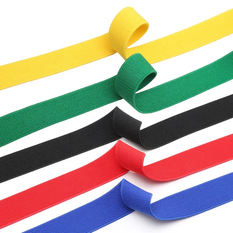 Factory Direct Commercial High Elasticity Elastic Band Strap Webbing Knitted Custom Elastic Tape For Bags Clothing