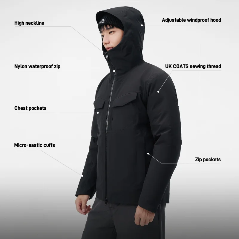 Pelliot Good quality winter puffer white goose down 800 filling power mens outdoor hiking mountain waterproof down coat