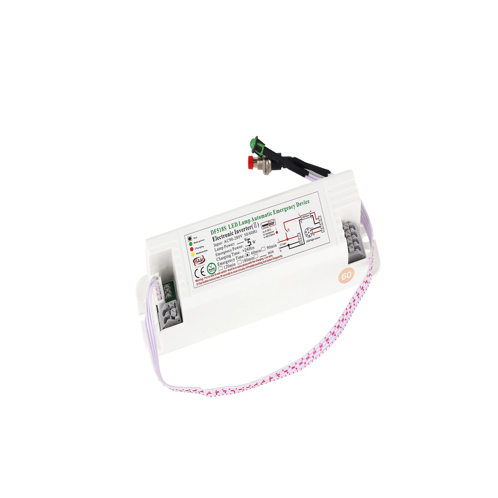 SAA certification LED emergency driver 518S 40W-3W180min with led emergency rechargeable battery pack