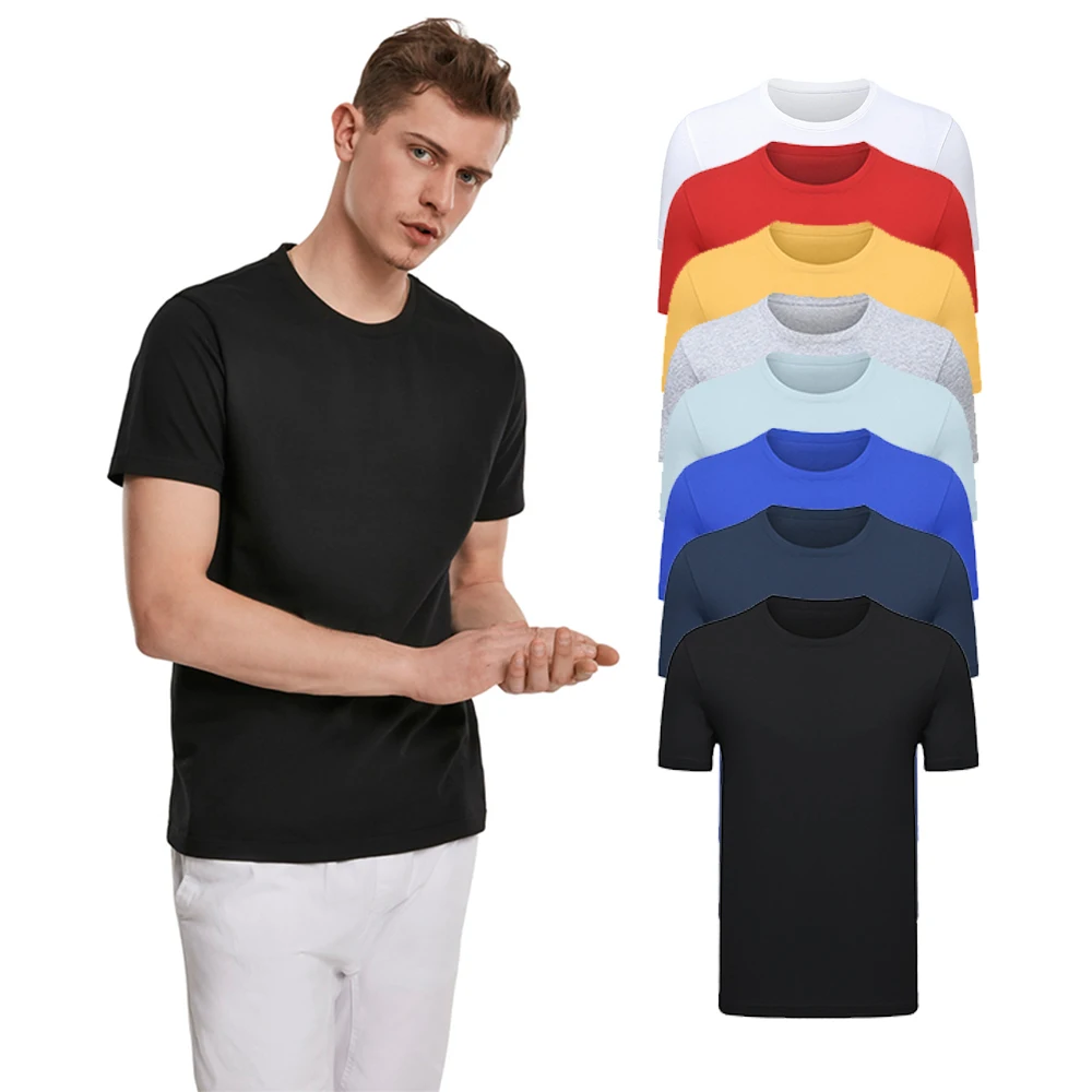 
Retail sale stock cheap 100 cotton bulk stretch blank t shirts for men 