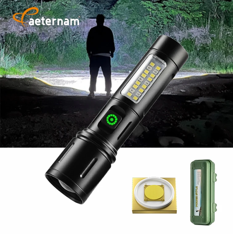 1000m White laser side light telescopic zoom waterproof rechargeable usb led tactical torch Work light outdoor flashlights
