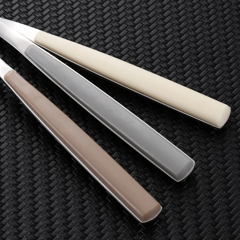 New design mirror polish 18/0 stainless steel hotel restaurant plastic handle 24pcs cutlery set