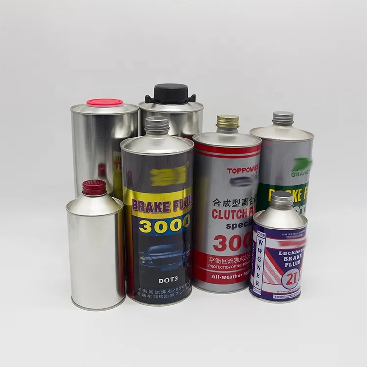 Metal can for heavy duty hydraulic DOT3 brake fluid lubricant oil empty DOT3 tin can