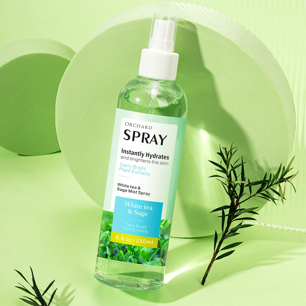 Private Label Oem Custom Moisturizing And Bright White Tea Sage Face Skin Mist Spray Toner