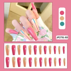 Free Samples Manicure Design Style Ballerina Packaging Box 24pcs Glamour Nail Art Press On Nails Nails