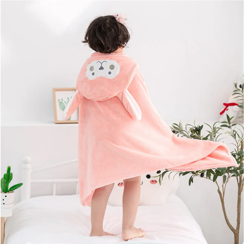custom wholesale microfiber hooded kids poncho beach towel thicken shower kids beach towel hooded poncho